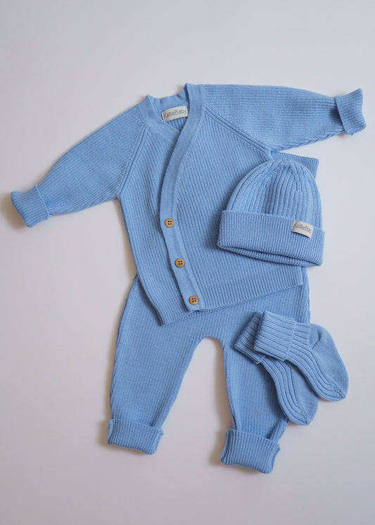 Outdoor Basics Set - Babyblå - 4 delar - 50/62 cm