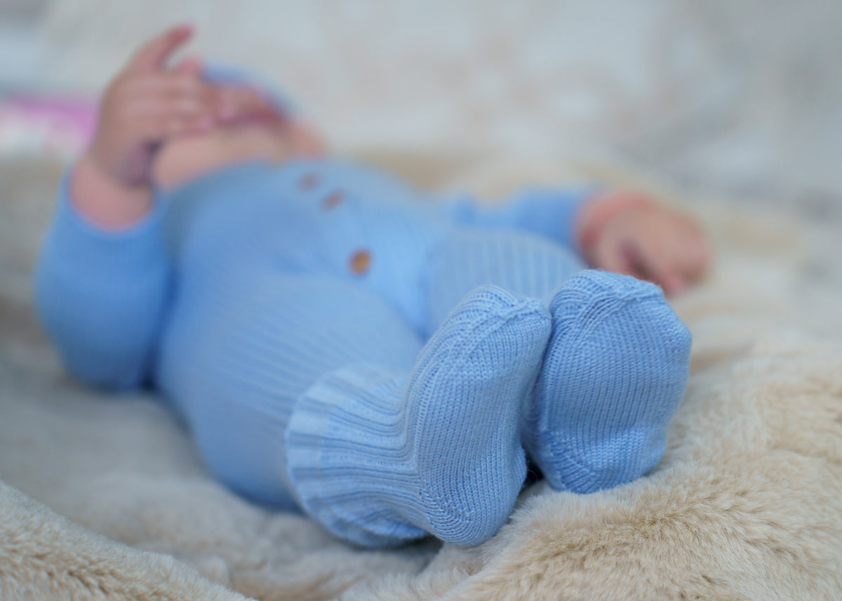 Komfort-Set für Neugeborene – Babyblau – 4-tlg. – 50/62 cm