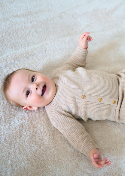 CosyTie Strickjacke - Sand