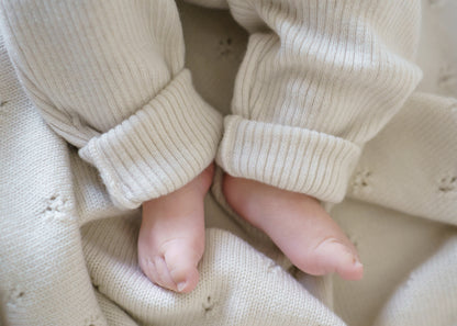 Comfortable ribbed knit pants made from 100% RWS certified merino wool. Soft, stretchy, and breathable, these sustainable baby pants provide warmth without overheating, allowing little ones to move freely every day.