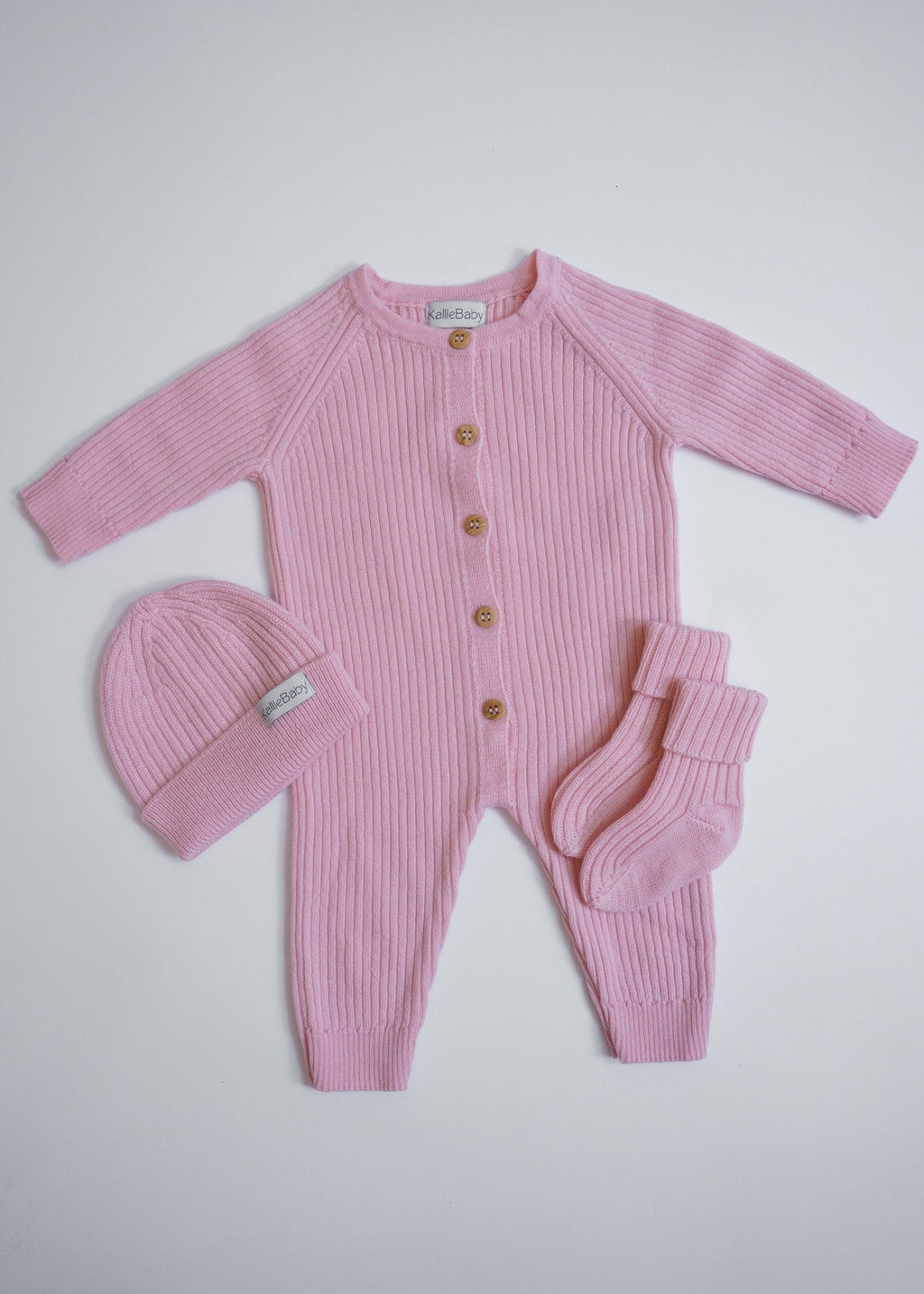 First Outfit Set - Powder Pink - 3 pcs - 50/62 cm