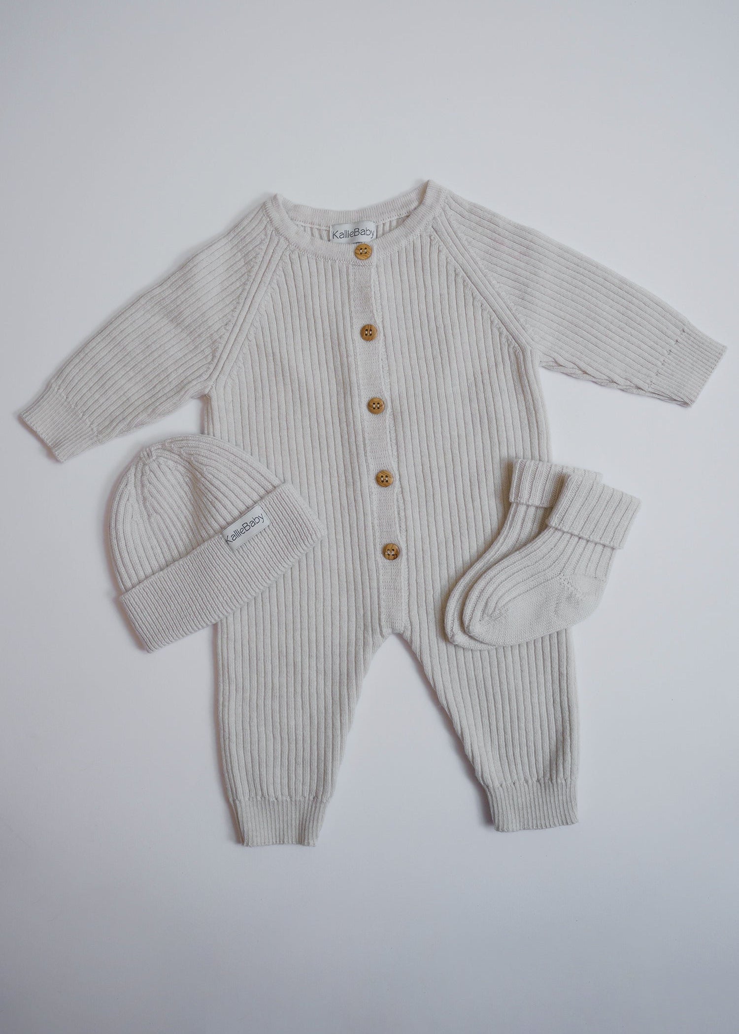 First Outfit Set - Beige - 3 pcs - 50/62 cm