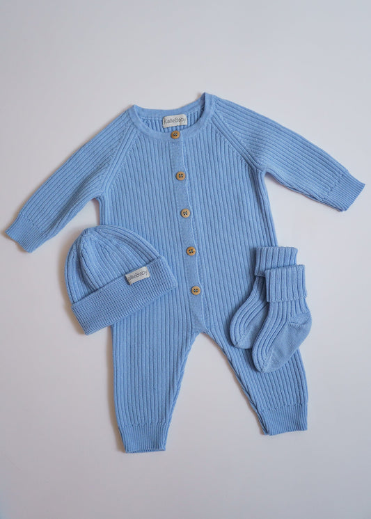 First Outfit Set - Baby Blue - 3 pcs - 50/62 cm