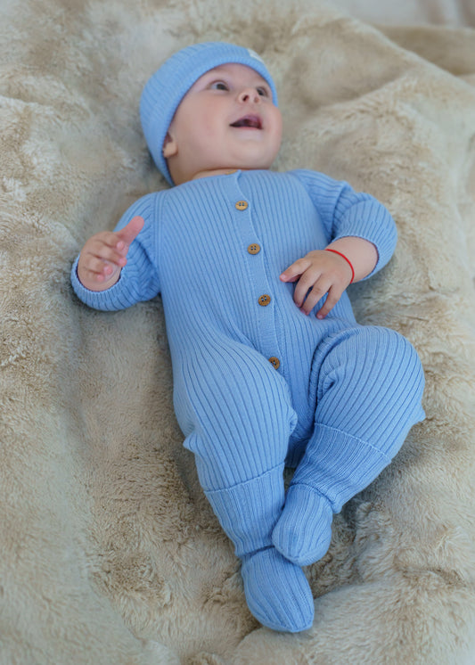 First Outfit Set - Baby Blue - 3 pcs - 50/62 cm