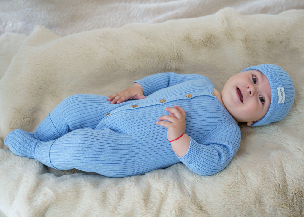 First Outfit Set - Baby Blue - 3 pcs - 50/62 cm