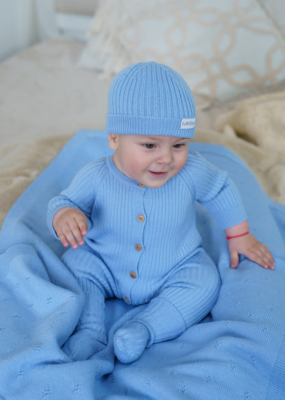 Komfort-Set für Neugeborene – Babyblau – 4-tlg. – 50/62 cm
