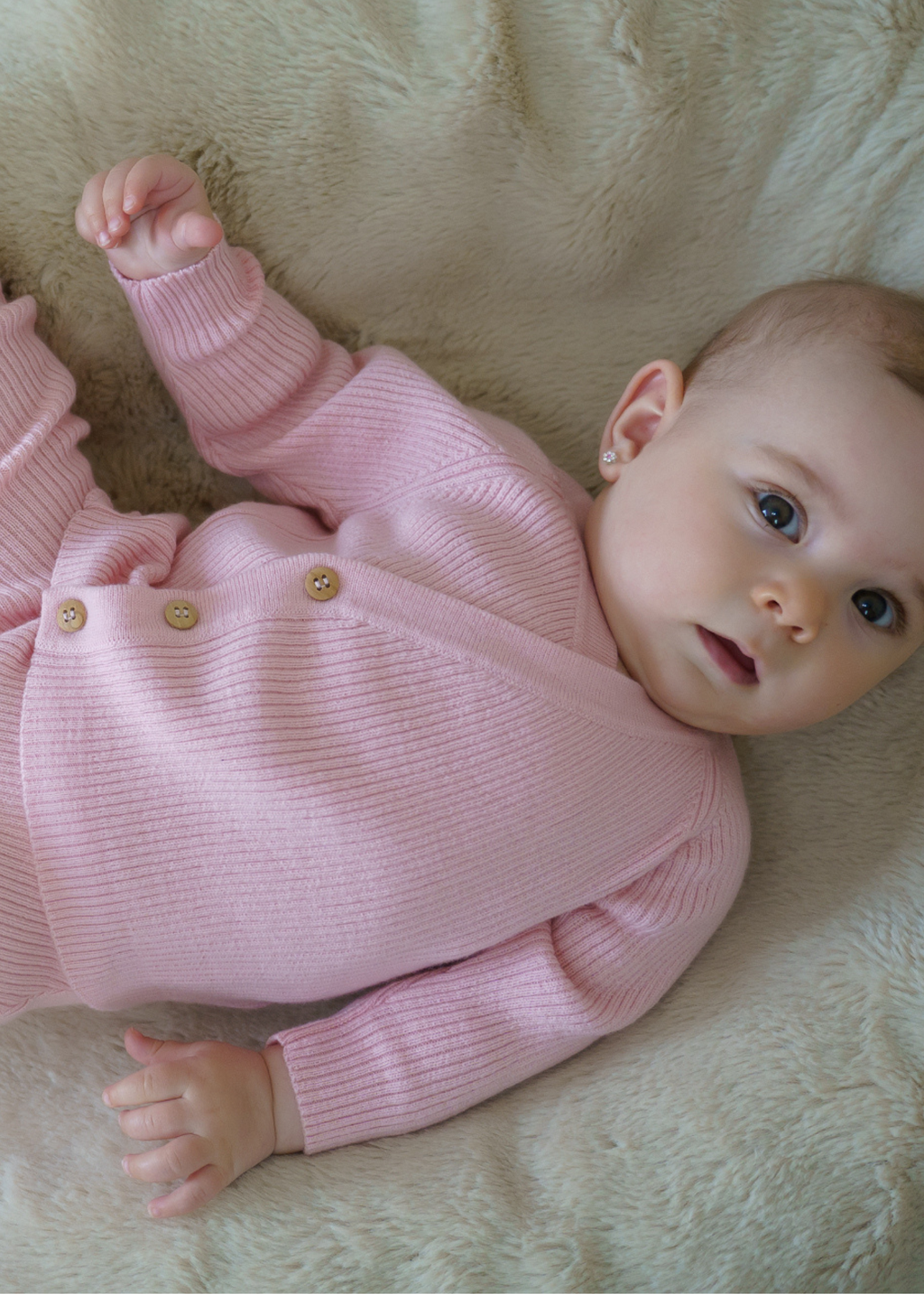 CosyTie Cardigan - Powder Pink