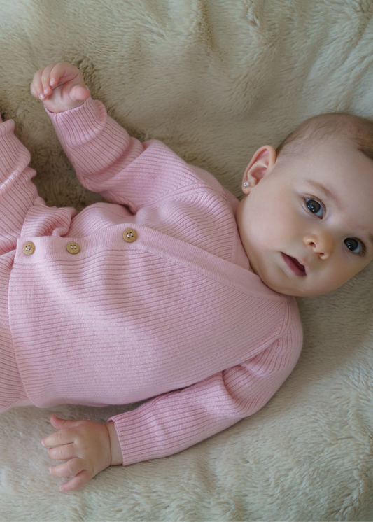 CosyTie Cardigan - Puderrosa